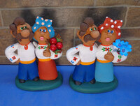 статуэтка "Украинская пара" - малая с цветами